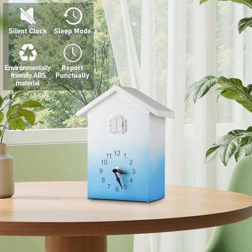 KEYPOWER Cuckoo Clock Cuckoo Wall Clock, Natural Bird Voices Or Cuckoo Call - Image 2