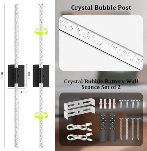 iThird Battery Operated Wall Sconces Set of 2 - Image 3