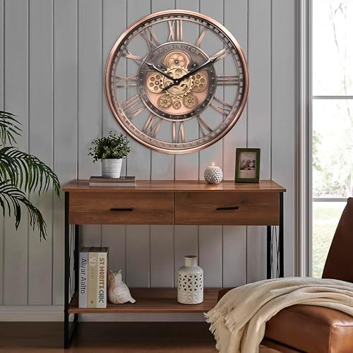 CLXEAST 21" Metal Roman Numeral Wall Clock - Image 5