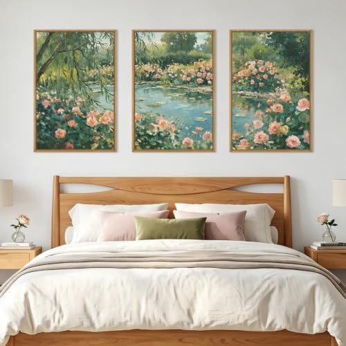 IARTTOP Extra Large Monet Landscape Framed Wall Art 24x36 Inch Nature Flower - Image 4