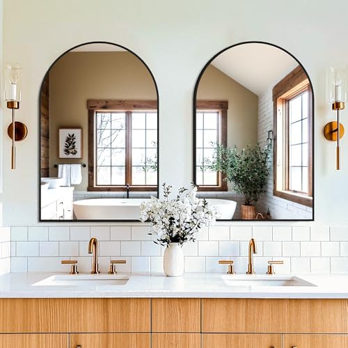 FICTOR 2 Pack 24" x 36" Arched Bathroom Vanity Mirror - Image 5