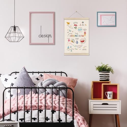 Daily Affirmations Wall Decor for Women Kids, Positive Posters Hanger Frame - Image 4