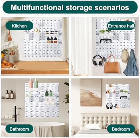 Wall Mount Peg Board Organizer 45pcs Kit, 4 Panels, Pegboard Wall Organizer - Image 6