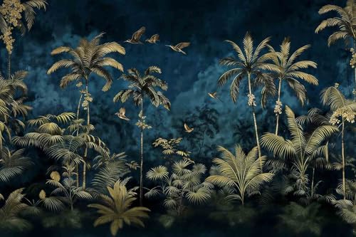 Dark Tropical Palm Tree Wallpaper Vintage Jungle Forest - Image 3