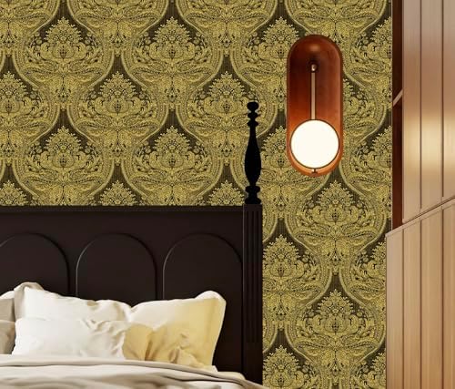 Blooming Wall Damasks Flocking Embossed Textured Wallpaper Roll - Image 3