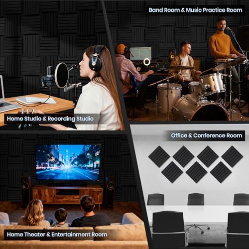 Focusound 36 Pack Curved Acoustic Foam Panels 3" x 12" x 12" Sound Proof Foam - Image 5