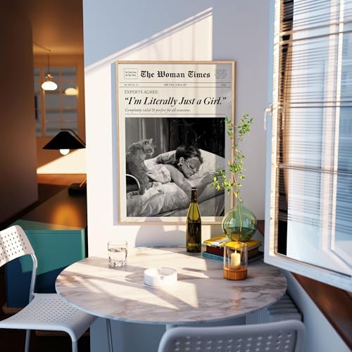 Trendy Newspaper Wall Art 16x20in Wood Grain Frame Fashion Black and White - Image 7
