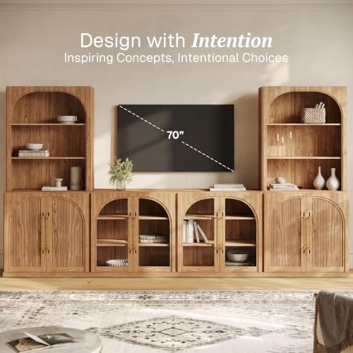 BELLEZE Jagger 130" Wall Unit 5-Piece Modular TV Stand - Image 3