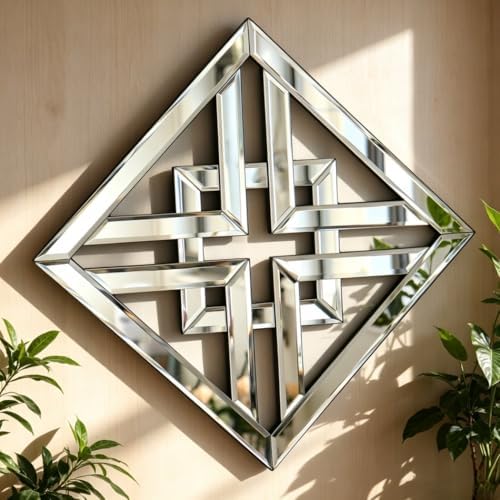 QMDECOR 12x12 Inch Geometric Wall Mirror - Image 2