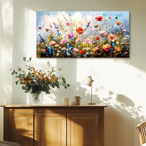 SERIMINO Flower Market Wall Art, Floral Botanical Wall Pictures 20"X40" - Image 2