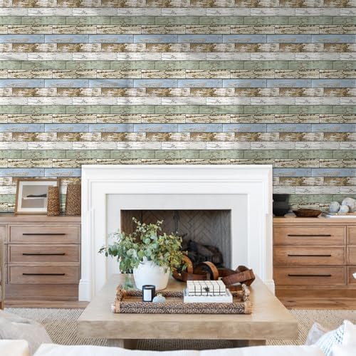 Commomy 3D Faux Wood Peel and Stick Wall Tiles 10 Pcs 11.8" x 11.8" - Image 3