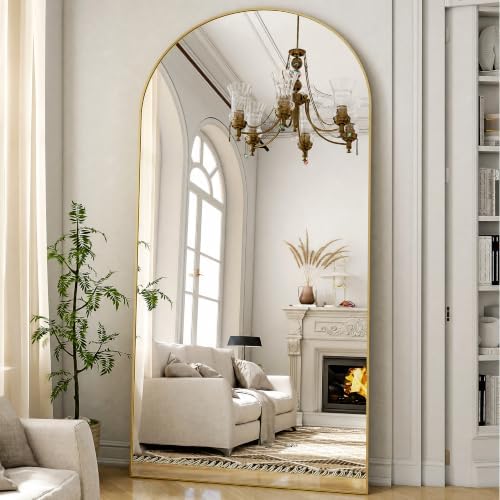 Arched Large Full Length Mirror 78"x35" Leaning Hanging Gold by Unknown