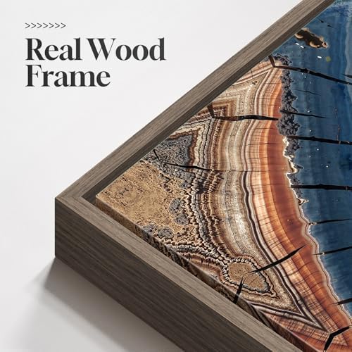 Framed Vertical Vintage Rustic Tree Ring Wall Art - Image 5