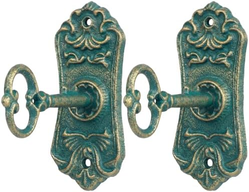 Pelopy 2 Pack Decorative Vintage Cast Iron Wall Hooks Victorian Key Wall Holder by Pelopy