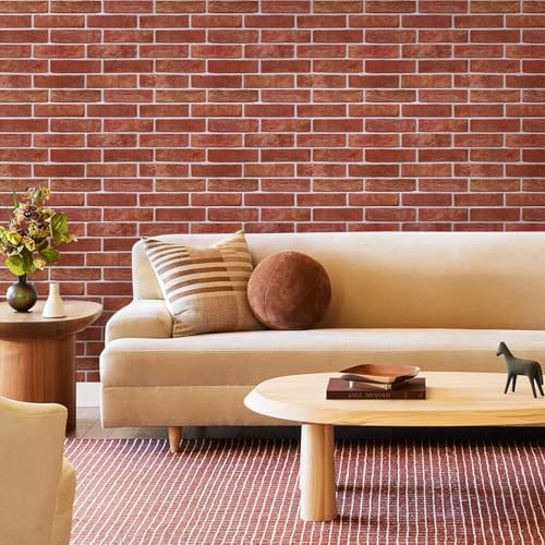 Commomy Peel and Stick Faux Brick 3D Wall Panels 12 pcs of 22.8" x 11.8" - Image 2