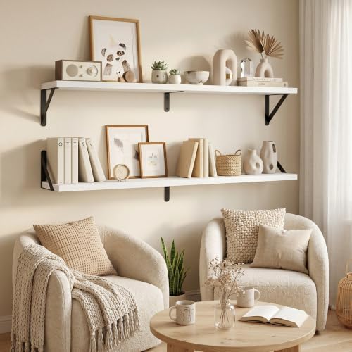 Floating Shelves, 8 Inch Deep Rustic Book Shelf - Image 2