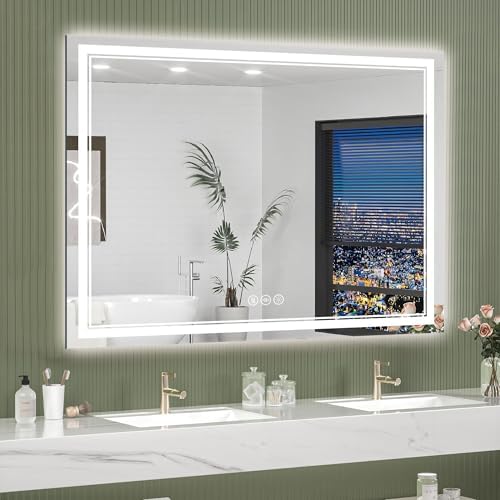 40''x30'' Lighted Mirrors for Bathroom Wall Backlit + Front Lit, Rectangular by mirror