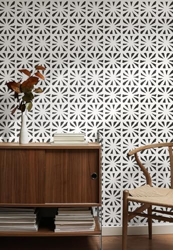 Dimoon 17.3''x157'' Peel and Stick Wallpaper Modern Black White Boho Contact - Image 4