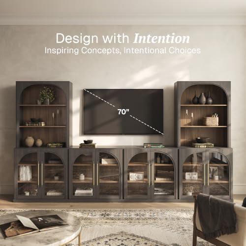 BELLEZE Jagger 130" Wall Unit 5-Piece Modular TV Stand - Image 3