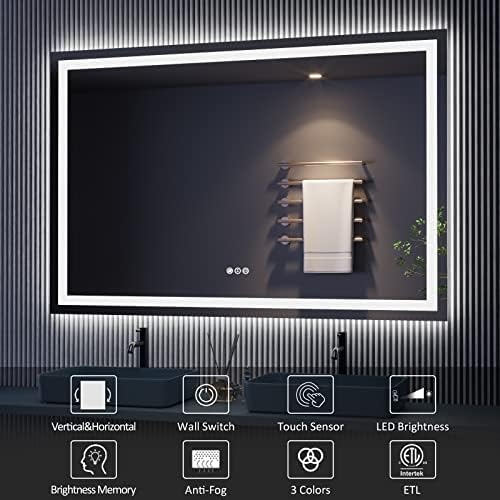 Amorho LED Bathroom Mirror 48"X32" - Image 2