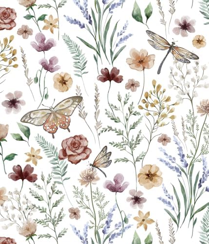 Orainege Peel and Stick Wallpaper Vintage Floral Wallpaper Self Adhesive by Orainege