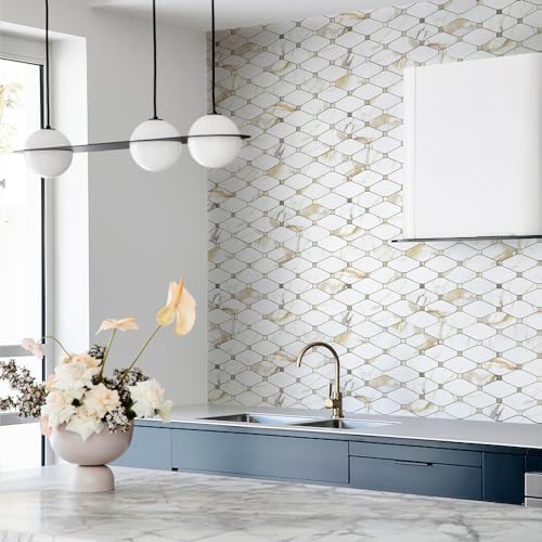 STICKGOO 1 Sheet Peel and Stick Backsplash, Calacatta Golden Stick on Aluminum - Image 7