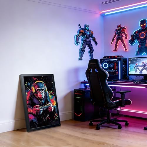 Gamer Monkey Wall Art, Gorilla Playing Video Game - Image 5