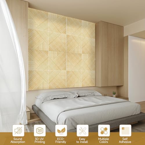 Acoustic Wall Panels, 6 Pack, 23.6"x23.6", Sound Panels, Natural Oak - Image 6