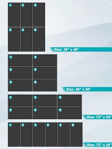 Peg Board, 6 Pack Metal Pegboard Panels and 76 Pcs Hooks and Baskets, Garage - Image 5