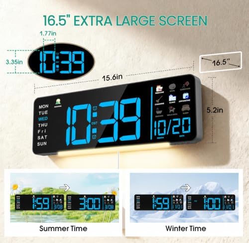 Hoifen 16" Large Digital Wall Clock - Image 2