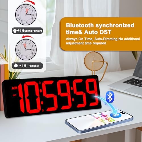TXL 17.2" Bluetooth Digital Wall Clock - Image 4