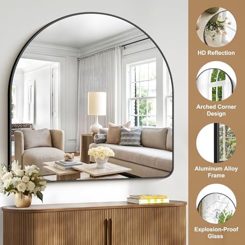 Arched Bathroom Mirror, Wall Mounted Mirror, Living Room, Hanging or Leaning - Image 3