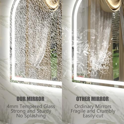 32x48 Inch Arched LED Mirror for Bathroom - Image 6