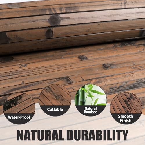 FONUNO Bamboo Wall Panel Bamboo Pole Wrap Roll - Image 3