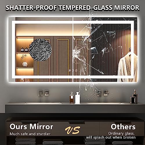 72x36 LED Bathroom Mirror with Lights, Lighted Vanity Mirror - Image 6
