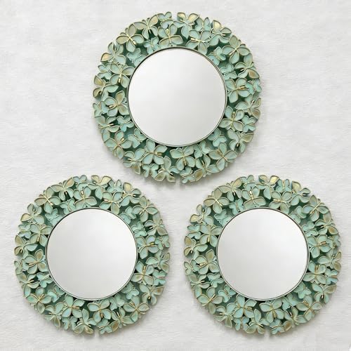 DXYAKY 3 Pack Floral Ornate Decorative Wall Mirror by DXYAKY
