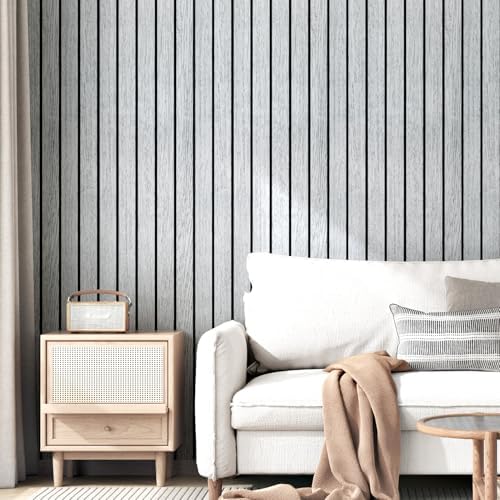 Wallercity Gray/White Wood Slat Wall Panel - Image 2