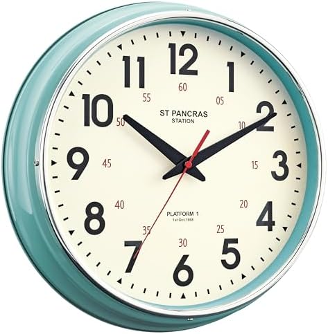 Wall Clock Metal 12.4" Vintage Retro Wall Clocks Countryside Style Silent Non by HYJOOY