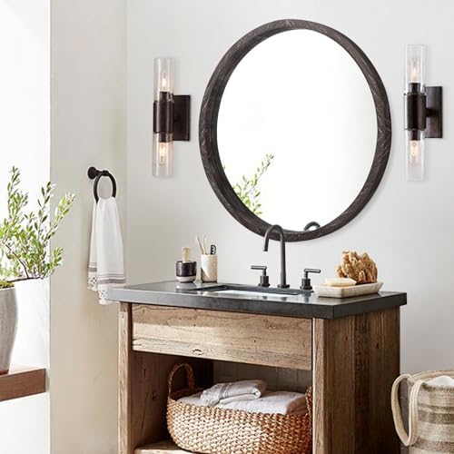 JJUUYOU Large Round Mirrors for Wall Circular Mirror for Bathroom, Rounded 20 - Image 4