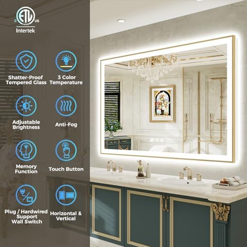 68x36 LED Bathroom Mirror with Lights - Image 2