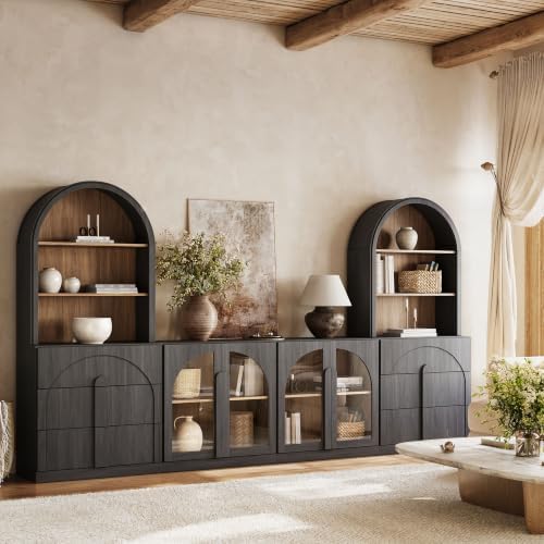 BELLEZE Bijou 126" Wall Unit 6-Piece Modular TV Stand - Image 5