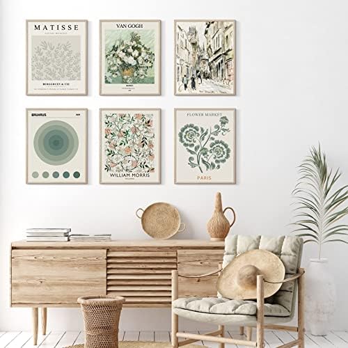 Habseligkeit Sage Green Master Wall Art Prints, Abstract Matisse Wall Art - Image 4