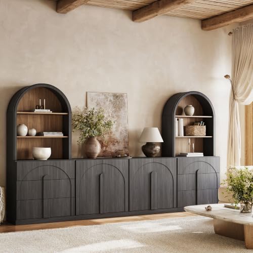 BELLEZE Bijou 126" Wall Unit 6-Piece Modular TV Stand - Image 5