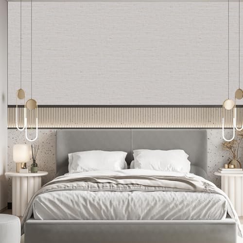 CAX Grasscloth Peel and Stick Wallpaper Beige Textured Contact Paper - Image 2