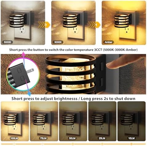 JandCase LED Night Light, Auto Bubble Night Lights Plug into Wall Dimmable - Image 3