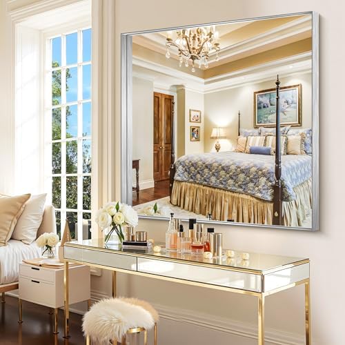 CIRCUMI Silver Bathroom Mirror - Image 4
