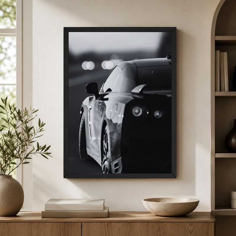 InkFlow Posters Black & White Automotive Canvas Poster - Image 6