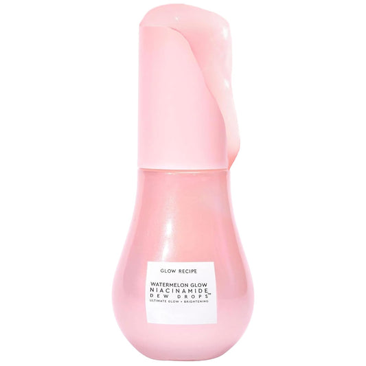 Glow Recipe Watermelon Niacinamide Dew Drops, Travel Size - Brightening, Plumping Hydrating Face Serum, Makeup Primer + Liquid Highlighter with Hyaluronic Acid - Dewy & Glowing Korean Skin Care (15ml)