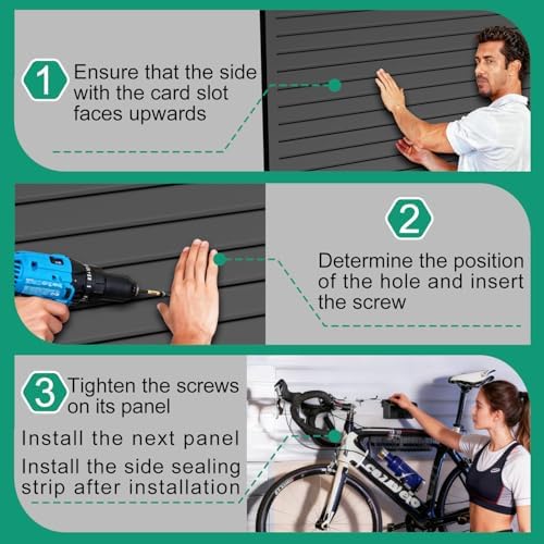 4x4FT Slat Wall Panels Garage Wall Organizer Tool Organizer Slat Board PVC Wall - Image 4