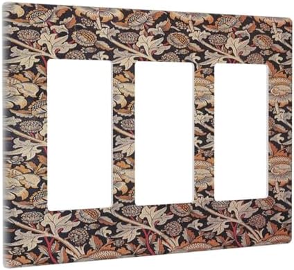Light Switch Covers Vintage William Morris Floral Plants 3 Gang Rocker - Image 2